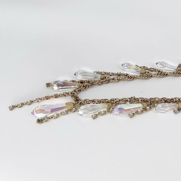 Ann Taylor Dangling Tear Drop Statement Necklace Gold - Picture 5 of 6